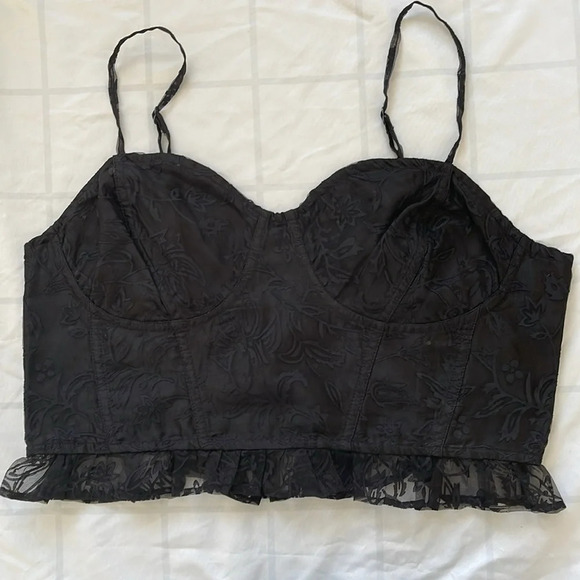Free People Now Or Never Corset Top in Black Size L - Picture 3 of 11